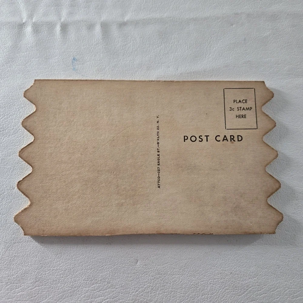Merry Christmas Wood Postcard Santa New ATTCO-227 Holiday‎